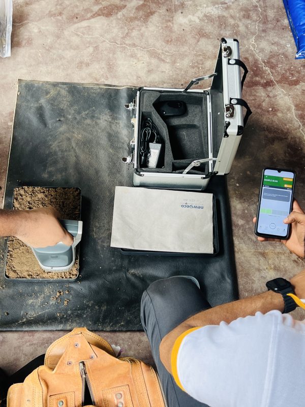 NIR soil testing scanner used by Biogenic Soil Sense for rapid on-field soil nutrient analysis in Sri Lanka