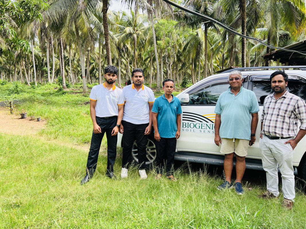 Soil nutrient analysis report showing 16 soil fertility parameters from a coconut plantation in Bingiriya Sri Lanka assessed by Biogenic Soil Sense for precision fertilizer management